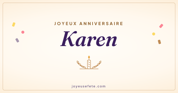 Image « Joyeux anniversaire Karen » au format large