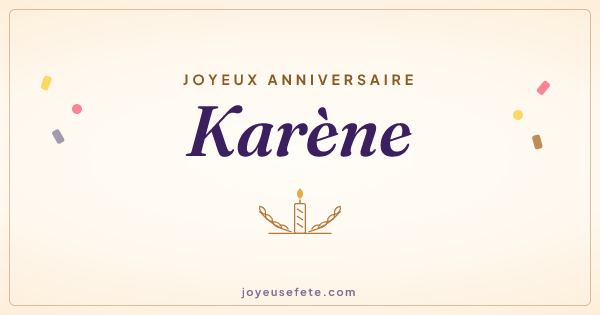 Image « Joyeux anniversaire Karène » au format large