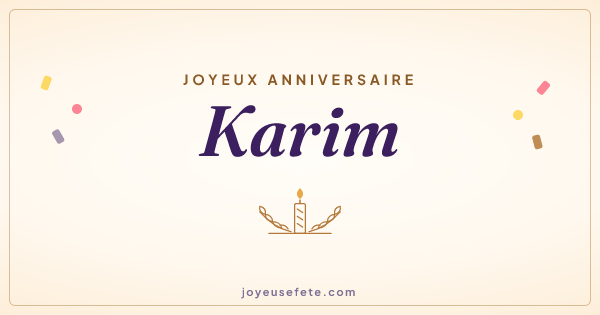 Image « Joyeux anniversaire Karim » au format large