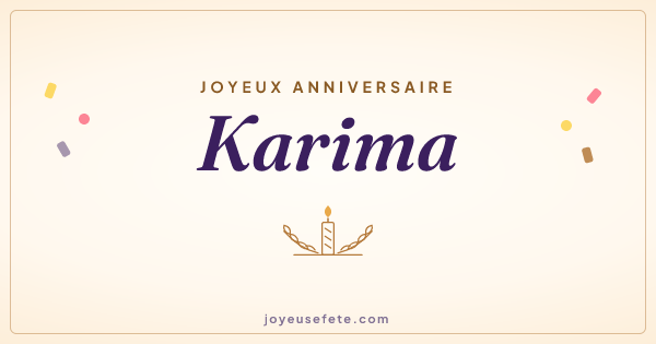 Image « Joyeux anniversaire Karima » au format large
