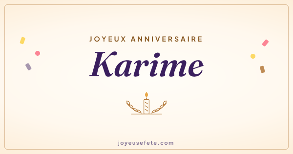 Image « Joyeux anniversaire Karime » au format large