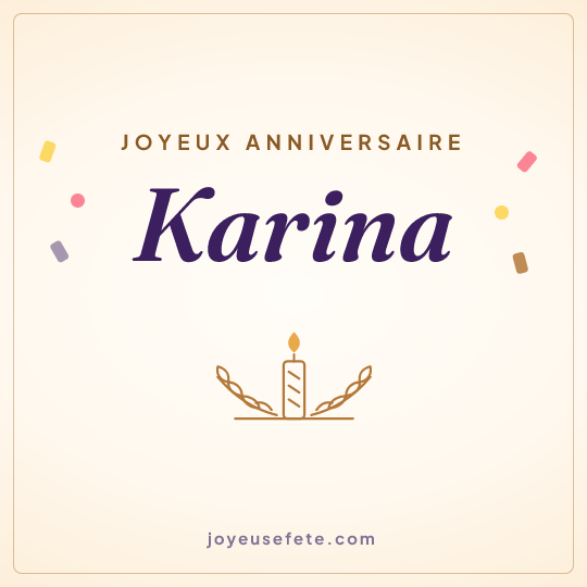 Image carrée « Joyeux anniversaire Karina » pour WhatsApp
