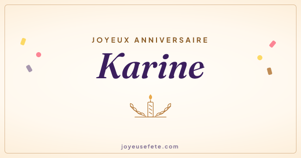 Image « Joyeux anniversaire Karine » au format large