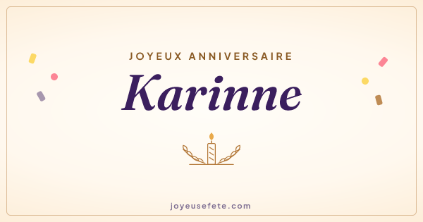 Image « Joyeux anniversaire Karinne » au format large