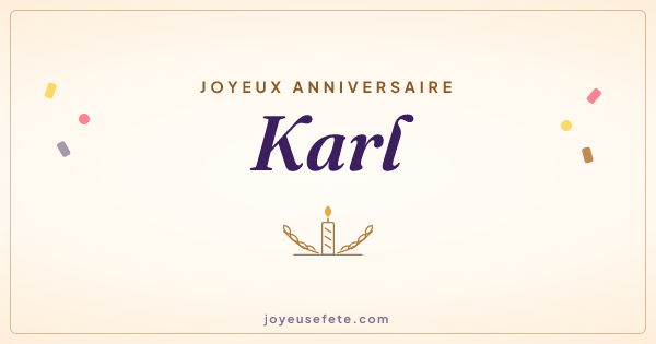 Image « Joyeux anniversaire Karl » au format large