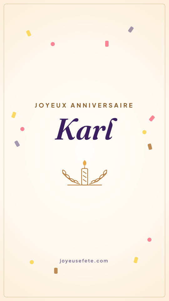 Image « Joyeux anniversaire Karl » au format story