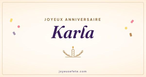 Image « Joyeux anniversaire Karla » au format large