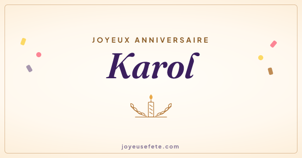 Image « Joyeux anniversaire Karol » au format large
