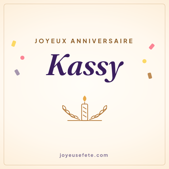 Image carrée « Joyeux anniversaire Kassy » pour WhatsApp