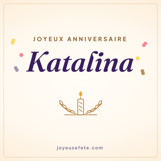 Image carrée « Joyeux anniversaire Katalina » pour WhatsApp