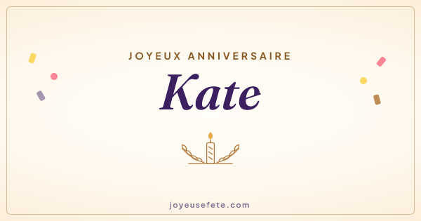 Image « Joyeux anniversaire Kate » au format large