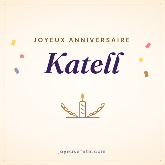 Image carrée « Joyeux anniversaire Katell » pour WhatsApp