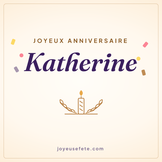 Image carrée « Joyeux anniversaire Katherine » pour WhatsApp