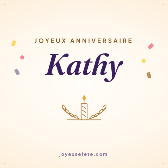 Image carrée « Joyeux anniversaire Kathy » pour WhatsApp