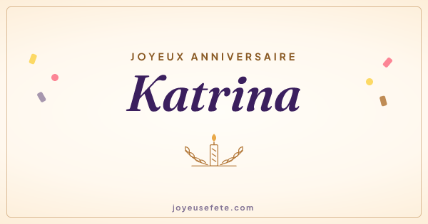 Image « Joyeux anniversaire Katrina » au format large