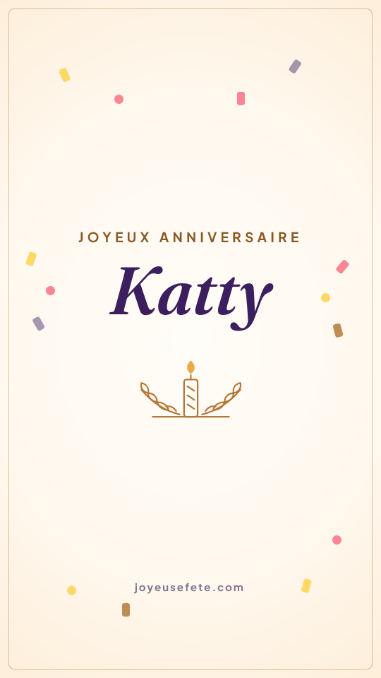 Image « Joyeux anniversaire Katty » au format story