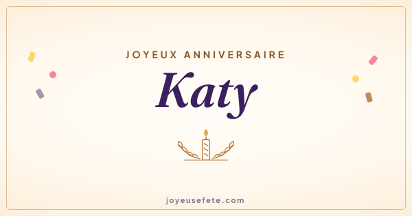 Image « Joyeux anniversaire Katy » au format large