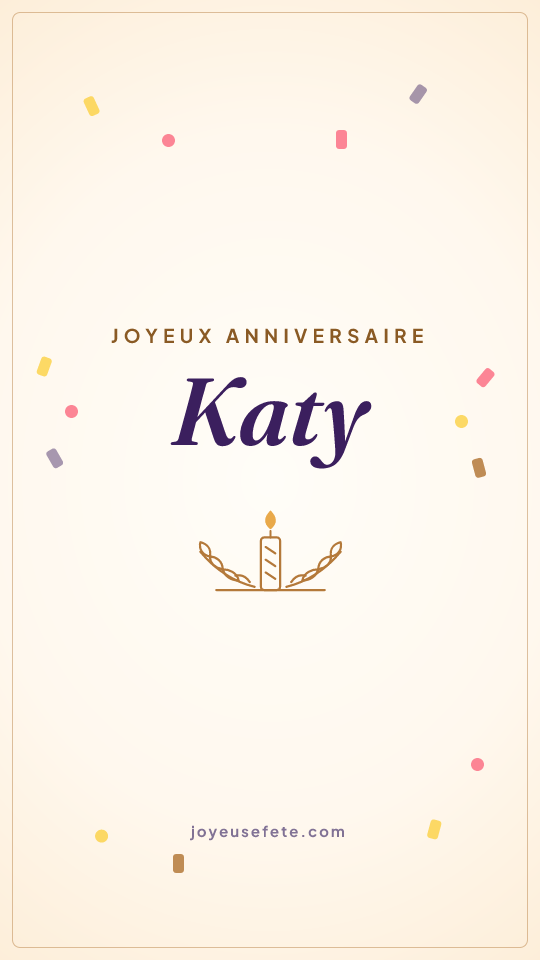 Image « Joyeux anniversaire Katy » au format story