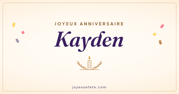 Image « Joyeux anniversaire Kayden » au format large