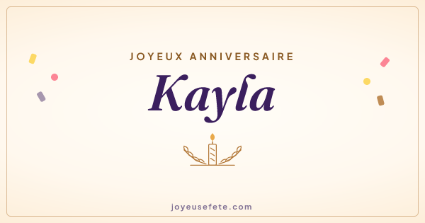 Image « Joyeux anniversaire Kayla » au format large