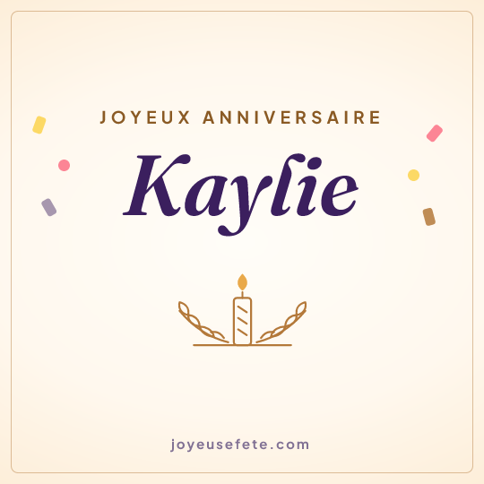 Image carrée « Joyeux anniversaire Kaylie » pour WhatsApp