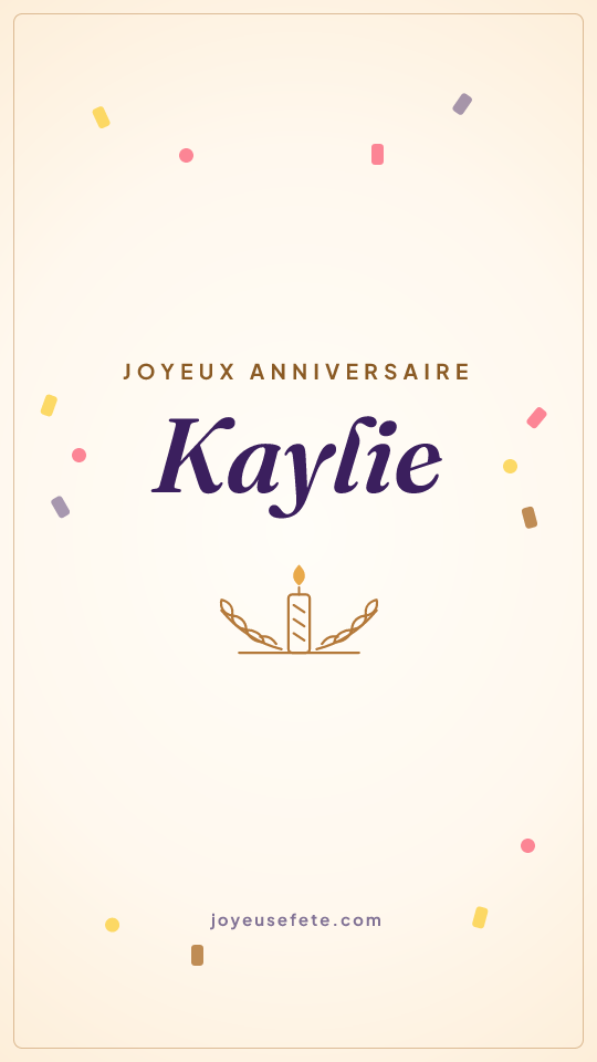 Image « Joyeux anniversaire Kaylie » au format story