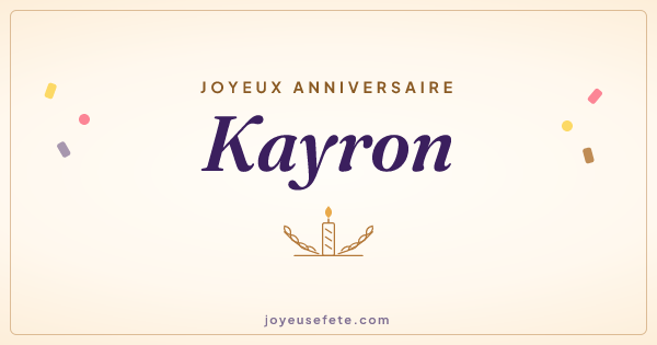 Image « Joyeux anniversaire Kayron » au format large