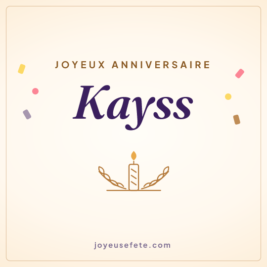 Image carrée « Joyeux anniversaire Kayss » pour WhatsApp