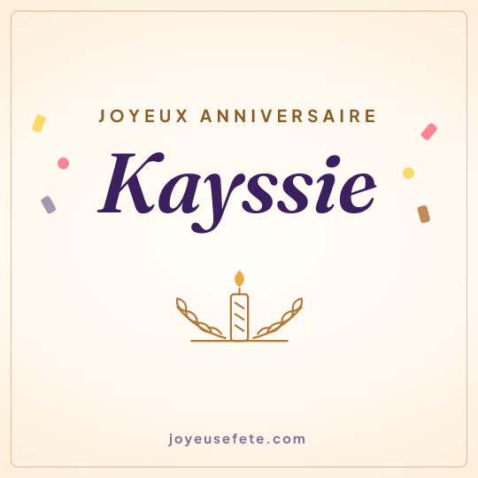 Image carrée « Joyeux anniversaire Kayssie » pour WhatsApp