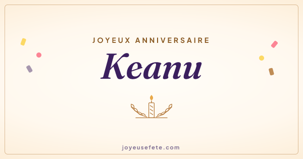 Image « Joyeux anniversaire Keanu » au format large