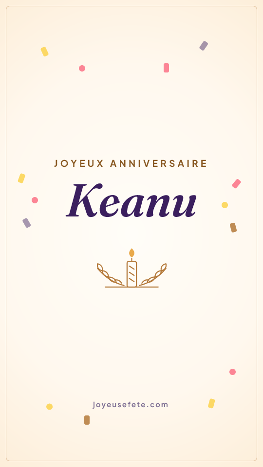 Image « Joyeux anniversaire Keanu » au format story