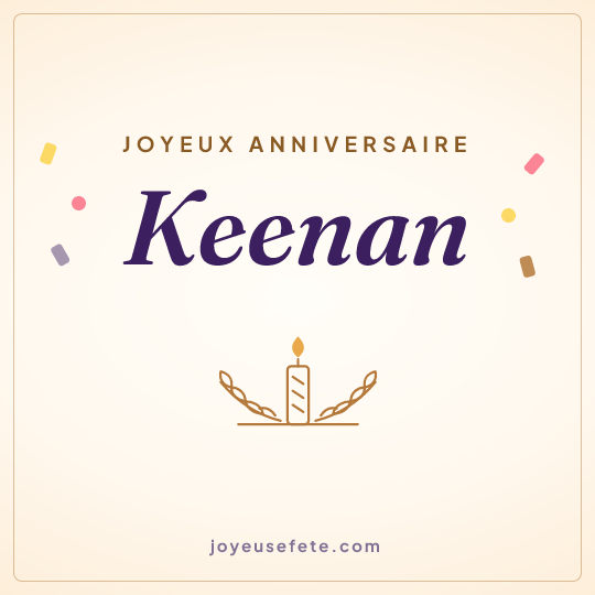 Image carrée « Joyeux anniversaire Keenan » pour WhatsApp
