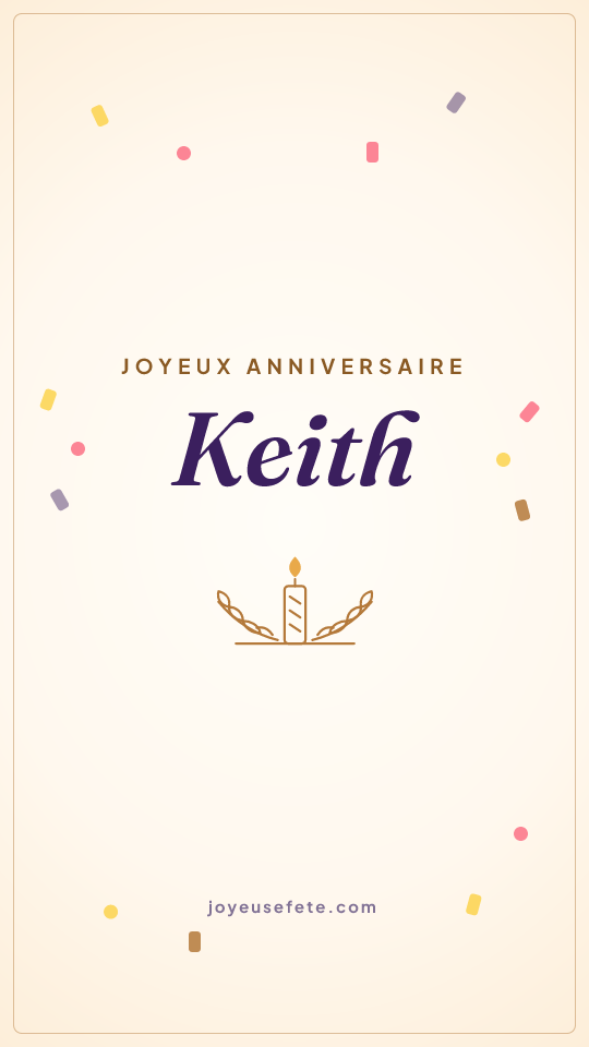 Image « Joyeux anniversaire Keith » au format story