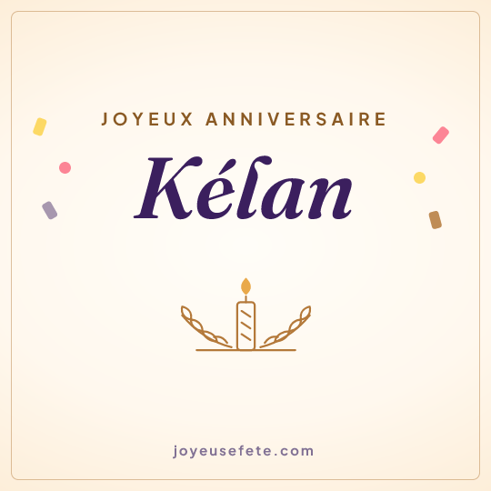 Image carrée « Joyeux anniversaire Kélan » pour WhatsApp
