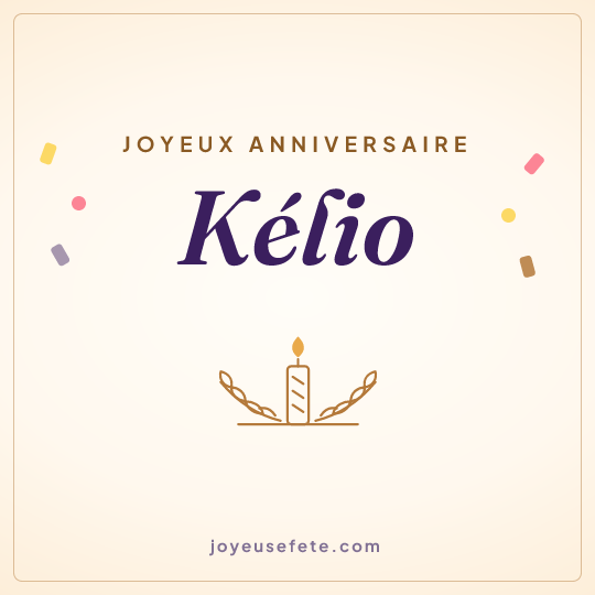 Image carrée « Joyeux anniversaire Kélio » pour WhatsApp