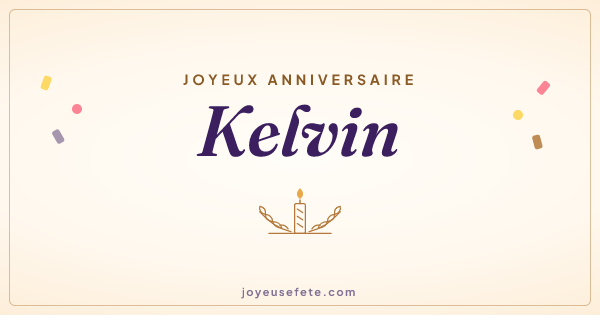 Image « Joyeux anniversaire Kelvin » au format large