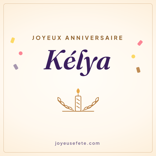 Image carrée « Joyeux anniversaire Kélya » pour WhatsApp