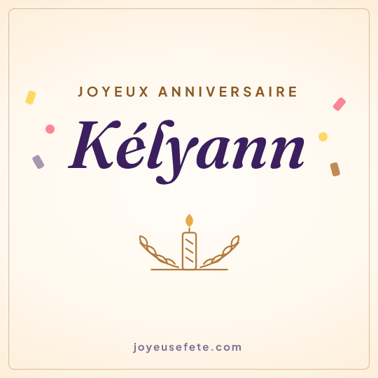 Image carrée « Joyeux anniversaire Kélyann » pour WhatsApp