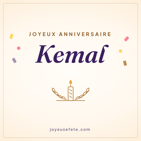 Image carrée « Joyeux anniversaire Kemal » pour WhatsApp