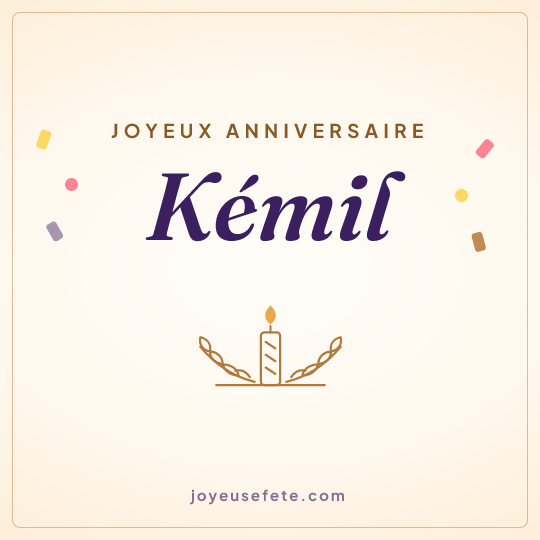 Image carrée « Joyeux anniversaire Kémil » pour WhatsApp