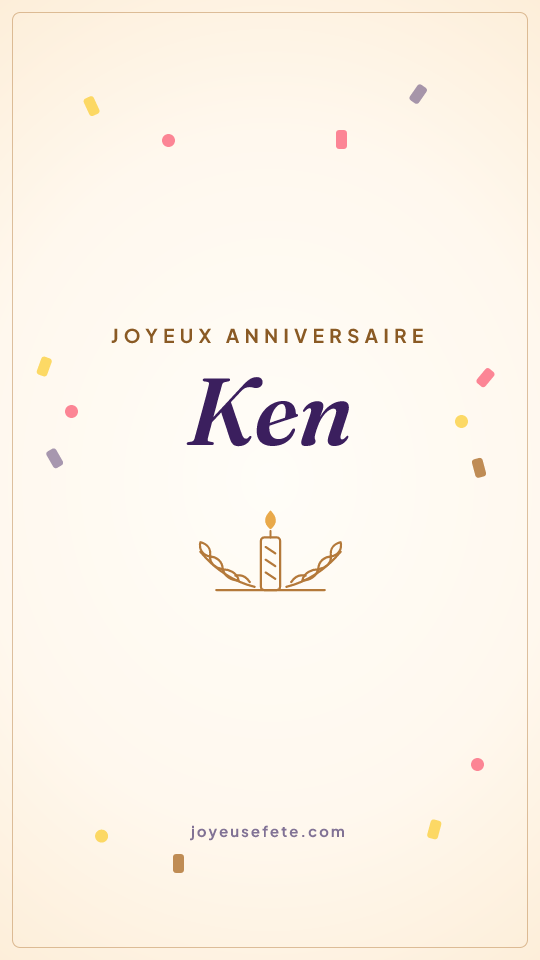 Image « Joyeux anniversaire Ken » au format story
