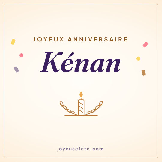 Image carrée « Joyeux anniversaire Kénan » pour WhatsApp