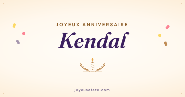 Image « Joyeux anniversaire Kendal » au format large