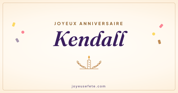 Image « Joyeux anniversaire Kendall » au format large