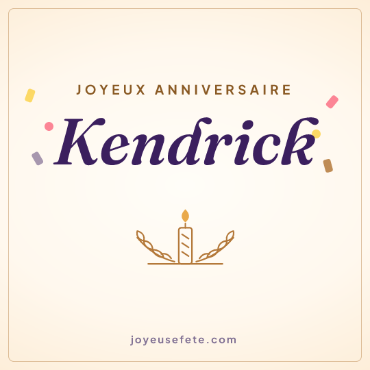 Image carrée « Joyeux anniversaire Kendrick » pour WhatsApp