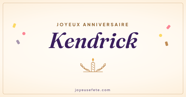 Image « Joyeux anniversaire Kendrick » au format large