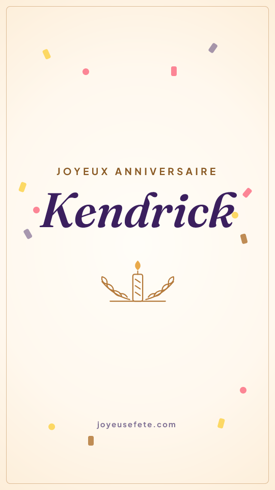 Image « Joyeux anniversaire Kendrick » au format story