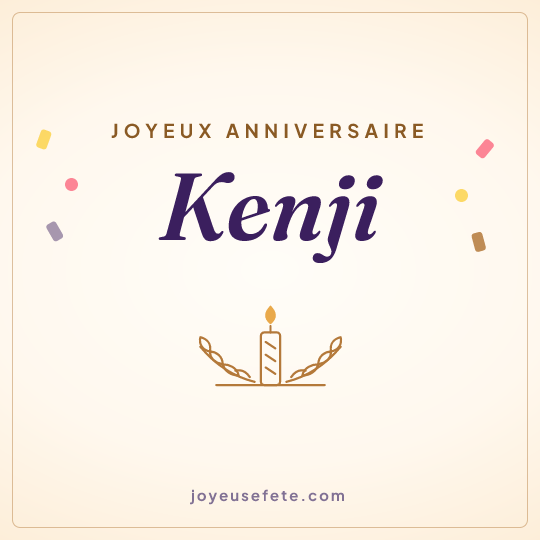 Image carrée « Joyeux anniversaire Kenji » pour WhatsApp