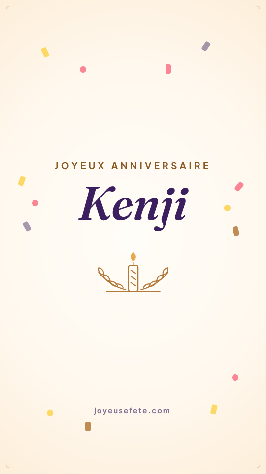 Image « Joyeux anniversaire Kenji » au format story