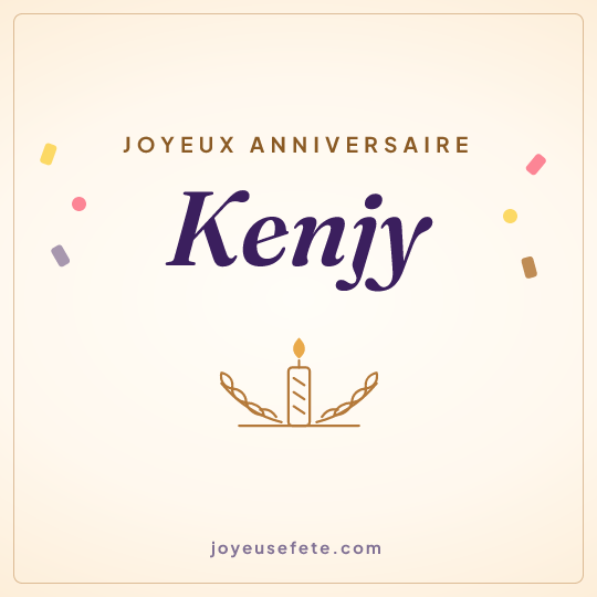 Image carrée « Joyeux anniversaire Kenjy » pour WhatsApp